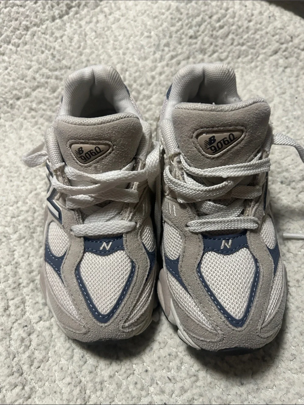 New Balance Kids White and Blue 9060 Sneakers